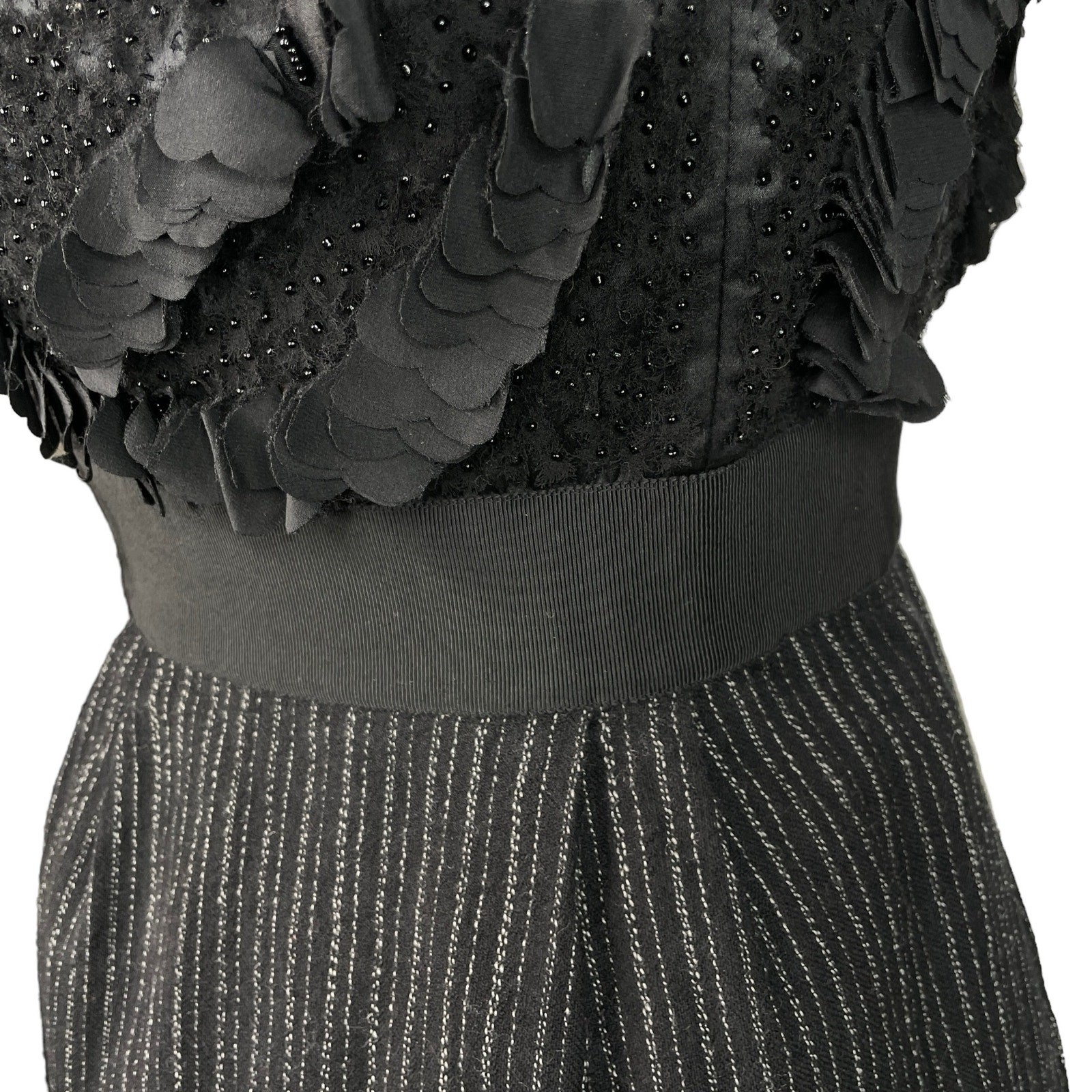 Philosophy Di Alberta Ferretti Strapless Beaded Cocktail Dress Black 6