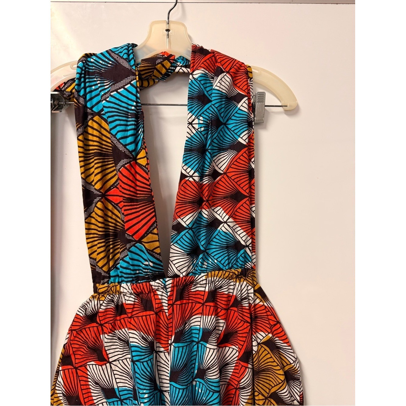 Afrodesiac wold Wide Tropical Halter Maxi Dress Multiple Wear Elastic Band Waist