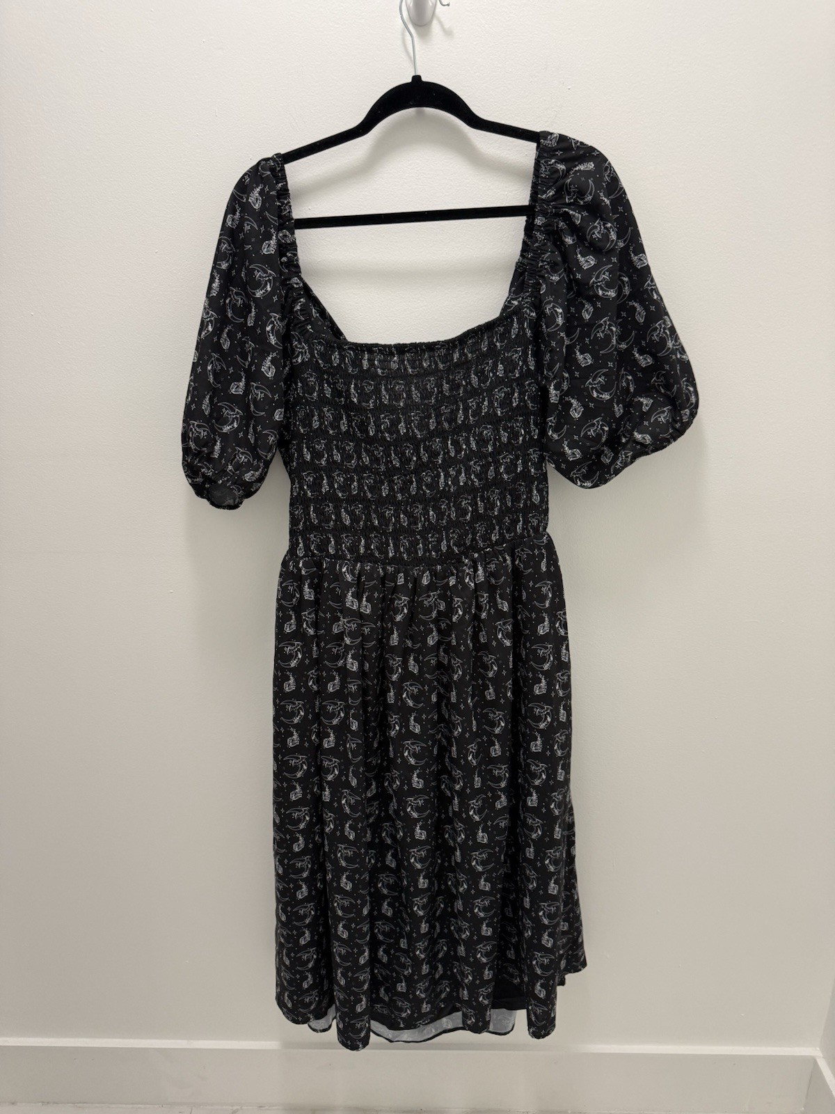 Jack Attackk Clothing XXL Black Moon Crystal Celestial Print Midi Dress Witchy