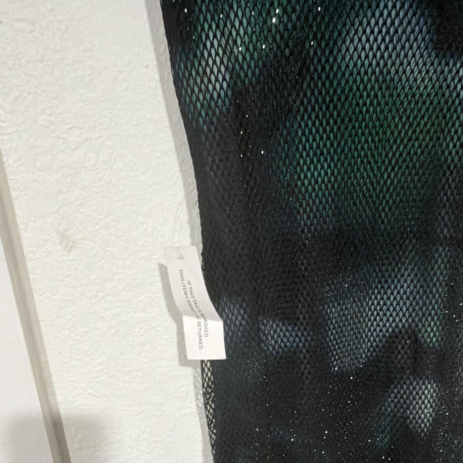 AMYLYNN XS/S Black Green Abstract Sheer Mesh Sleeveless Maxi Dress, Round Neck