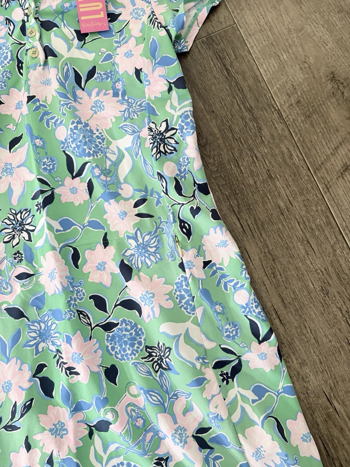 Lilly Pulitzer Frida Scallop Polo Dress Spearmint Golf XS NWT