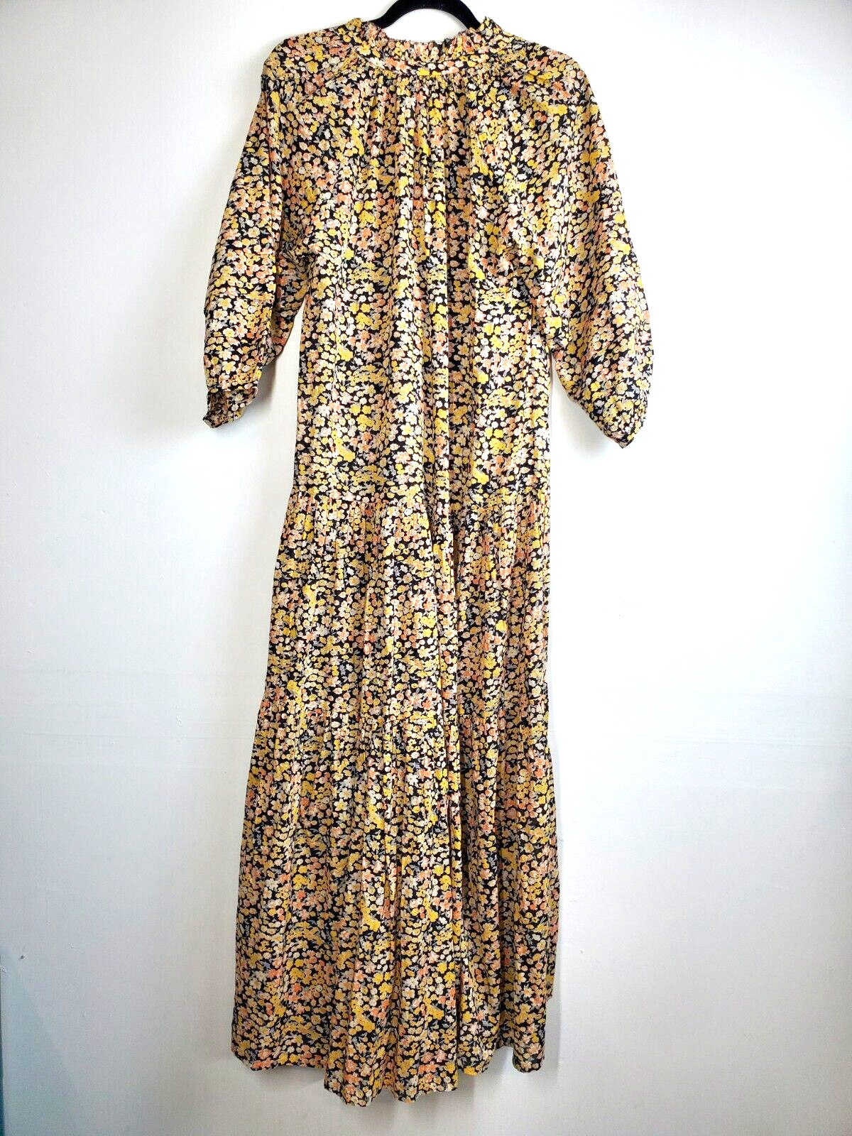 A PEICE APART Womens Medium Maxi Dress Tiered Long Bohemian Romantic Floral Eco