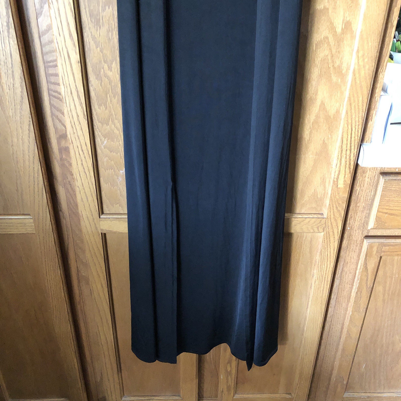 Lucy In The Sky Dion Cowl Neck Maxi Dress Open Back Slit Black Small