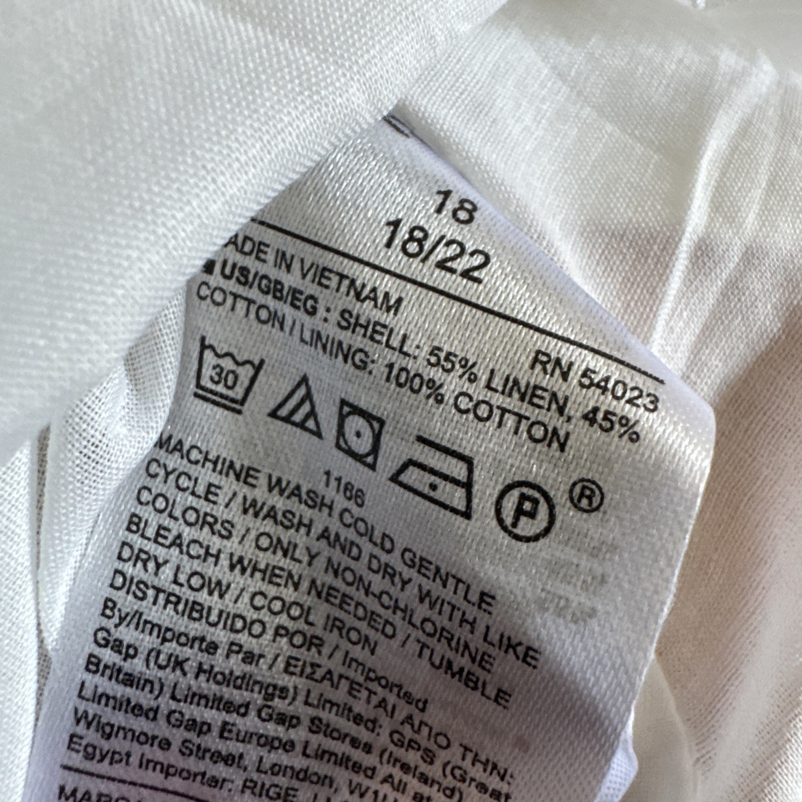 Gap Linen Cotton Cami Sundress Womens 18 White Fit Flare A-Line NWT
