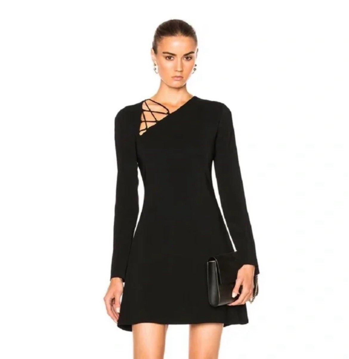 Cushnie et Ochs Lace Up Mini Flare Dress $1,295