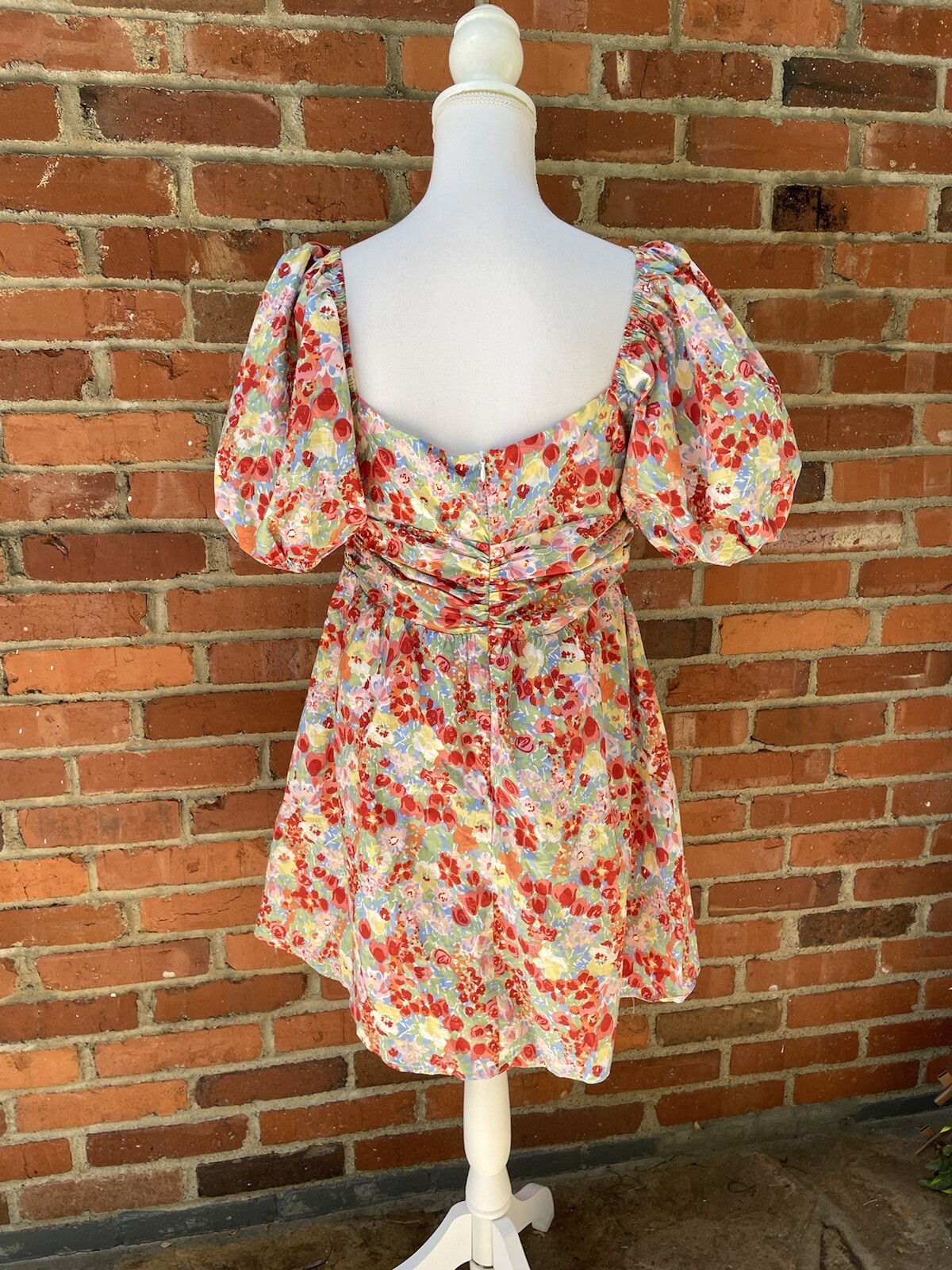 New NWT All About May Say Hello Dress Floral Mini Fit Flare Puff Sleeves Sz 10