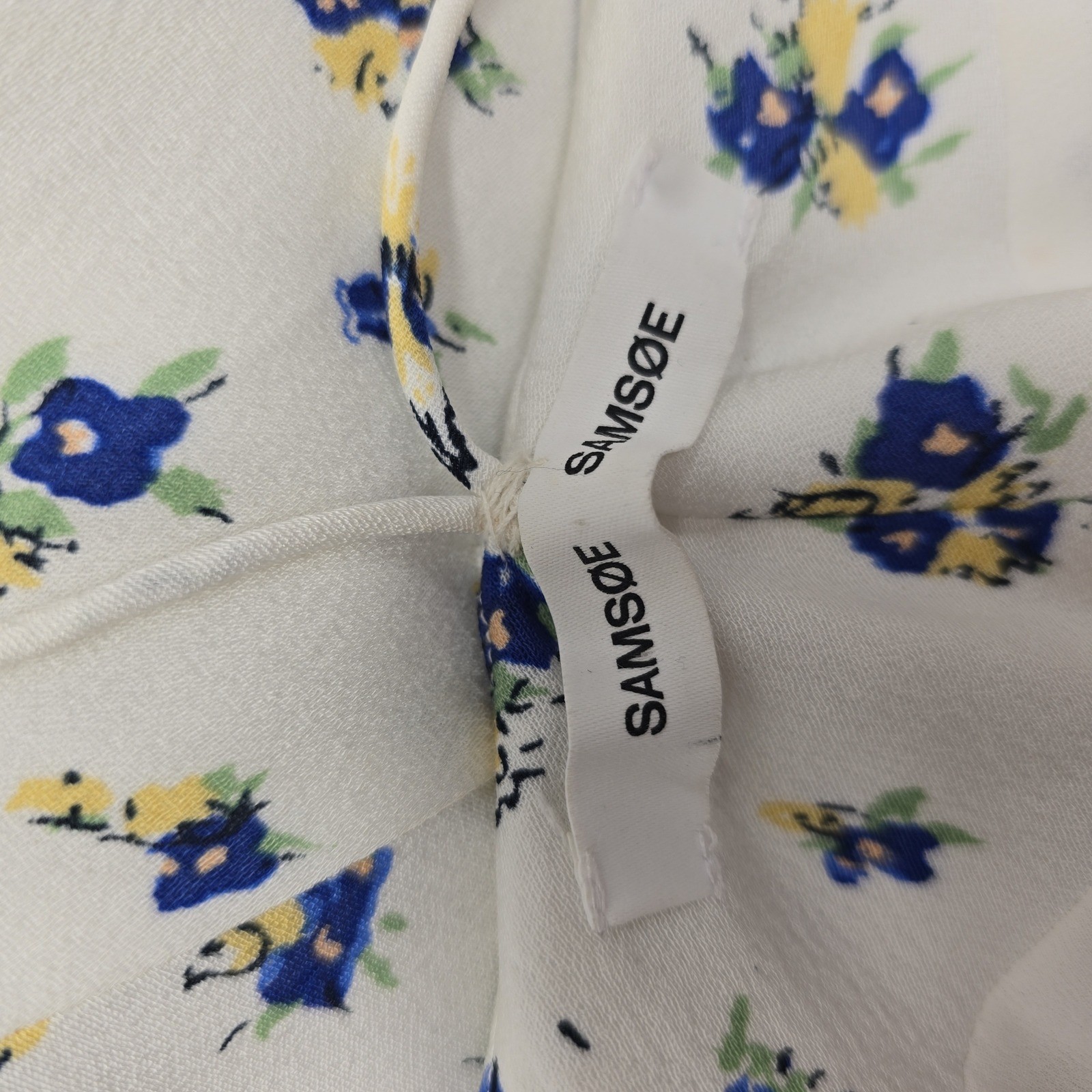 Samsoe Samsoe Apples ML Dress Sun Bouquet White Floral Cowl Neck Slip Dress L