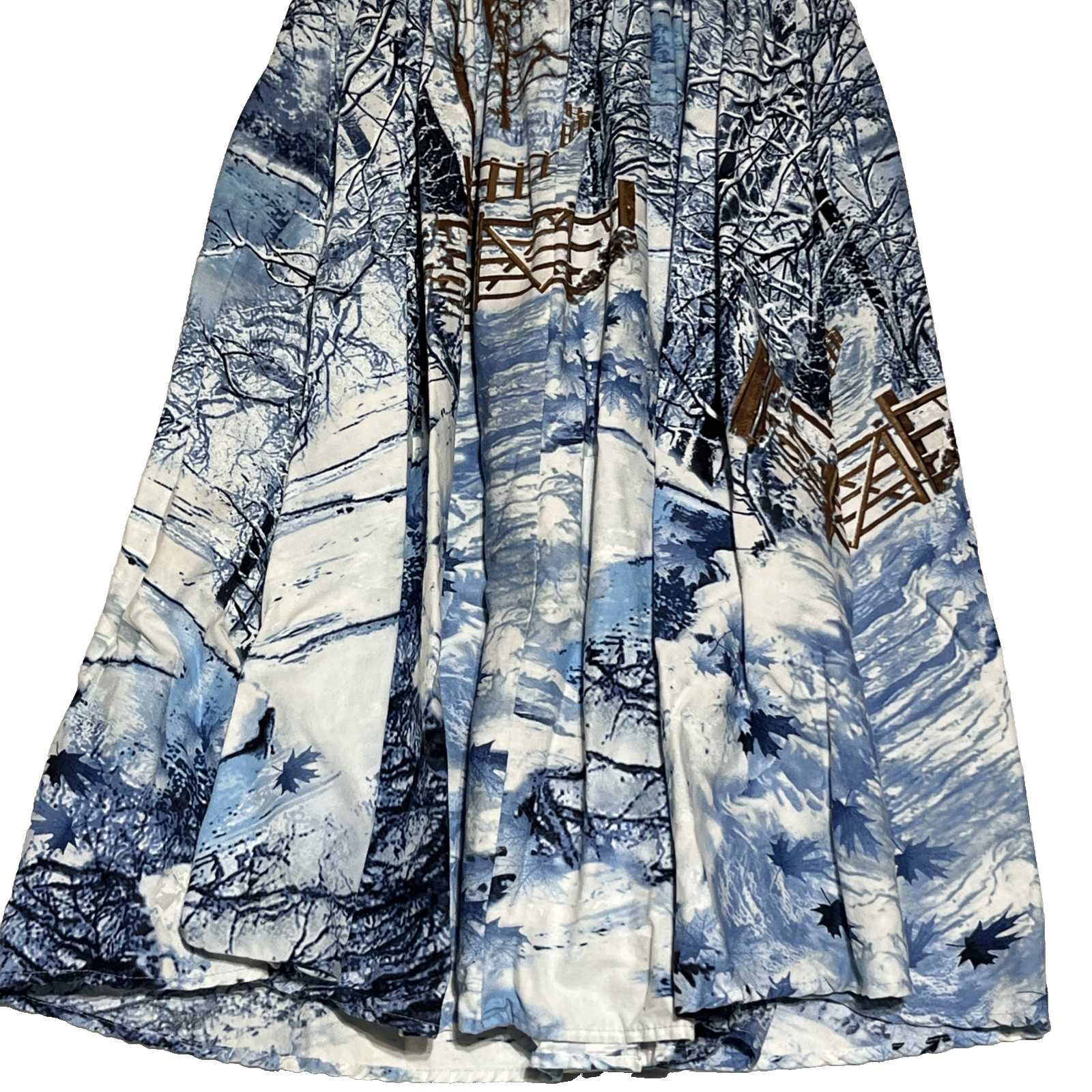 Retrolicious Dress Retro Winter Woods Holiday Print Small Knee Length Cap Sleeve