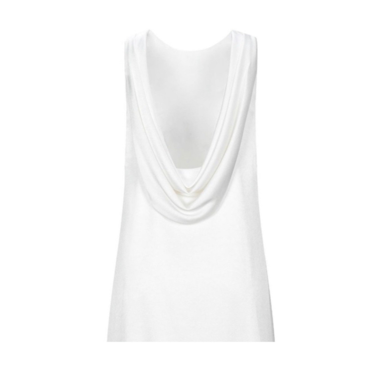 Alice + Olivia Lita Cowl Shift Mini Dress Womens L White Drape Satin Cocktail