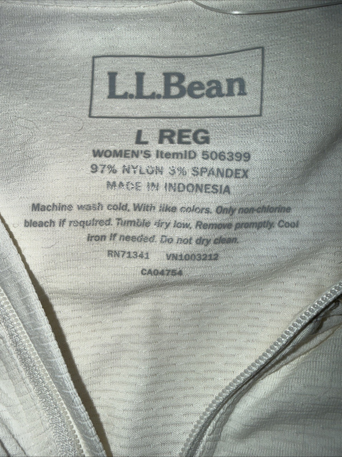 LL Bean Dress White Sand Beach Hooded Cover Up UPF 50 Travel Resort Size L NWT