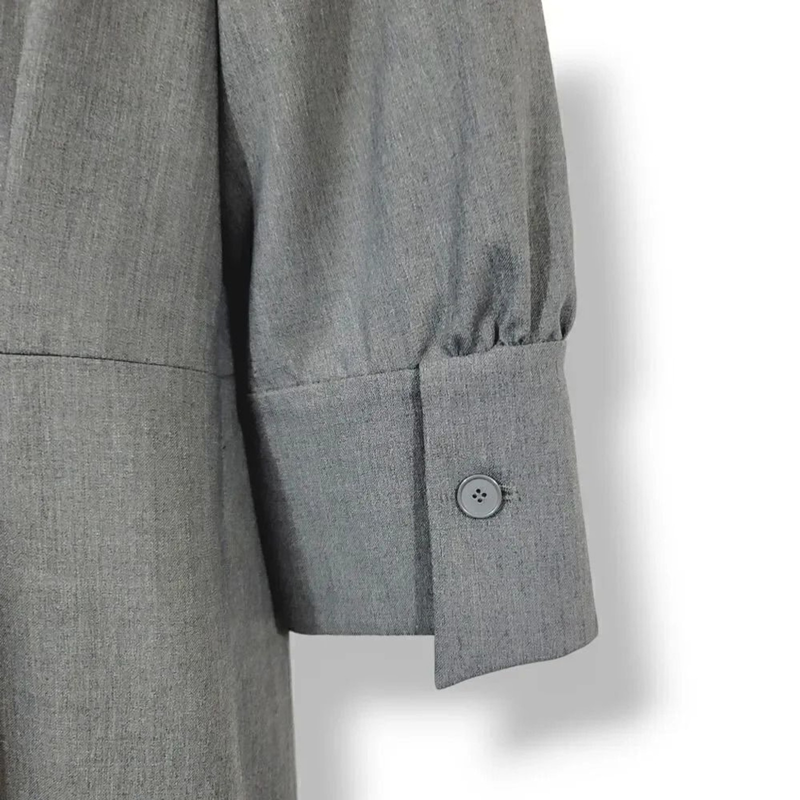 Worth Wool Blend Button Down Pleated Suit Dress in Gray Size 10