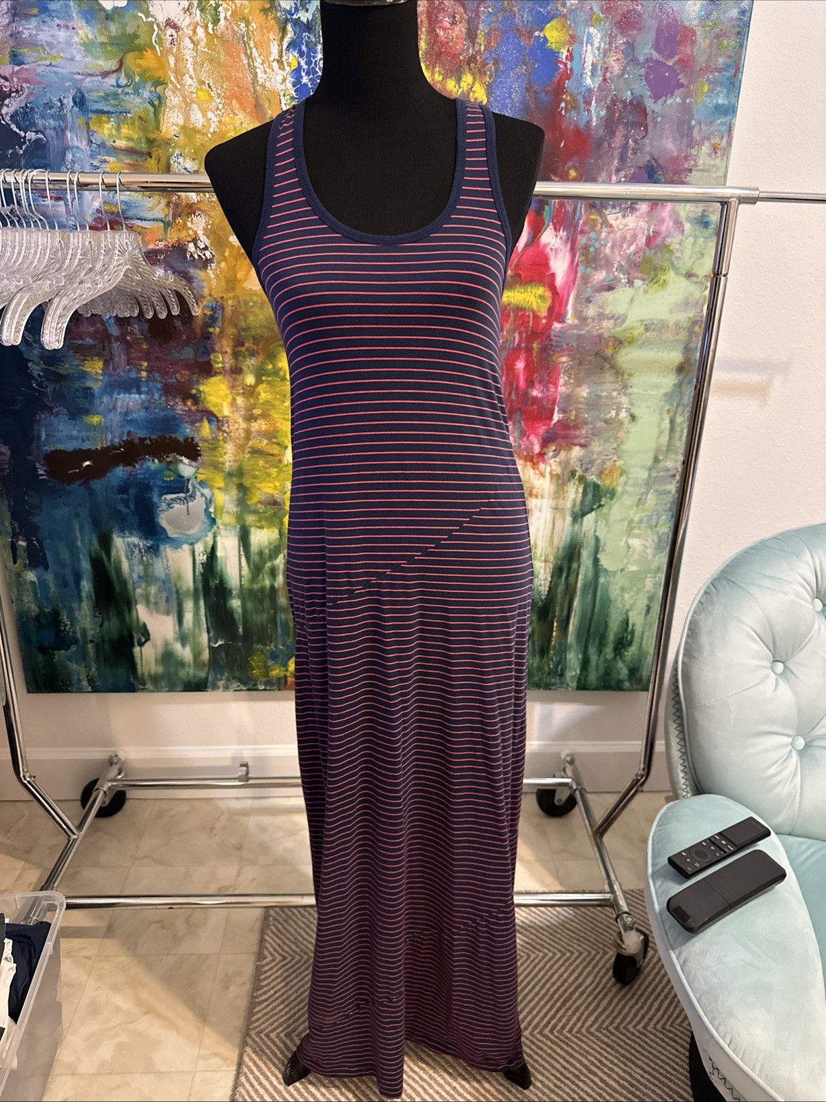 Lolë Maxidress XS Pink Blue Racerback w/ UPF 50+