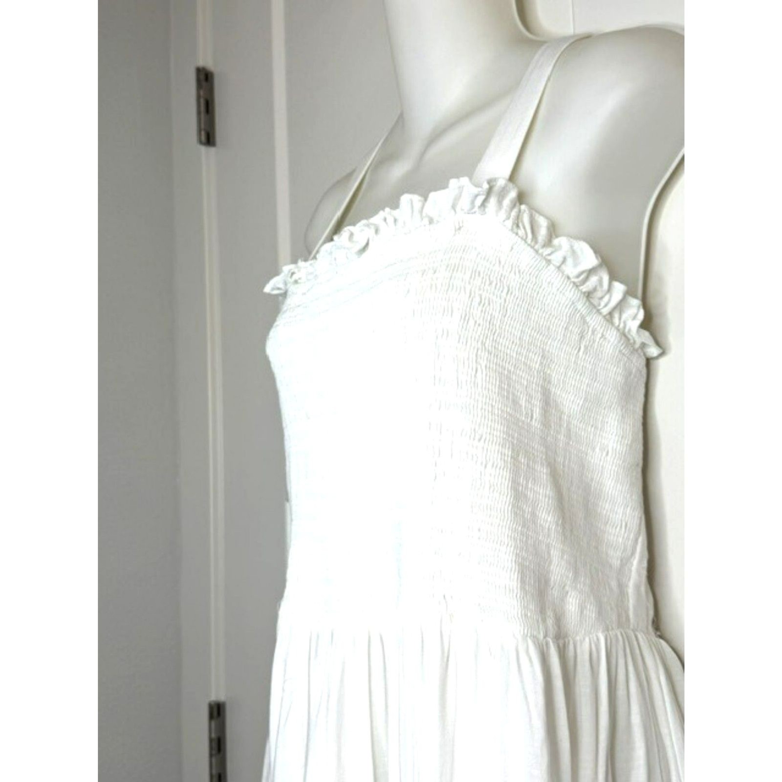 MOD CLOTH MODCLOTH BOHO ON THE RANGE WHITE COTTON BLEND MAXI DRESS PLUS SIZE 1X