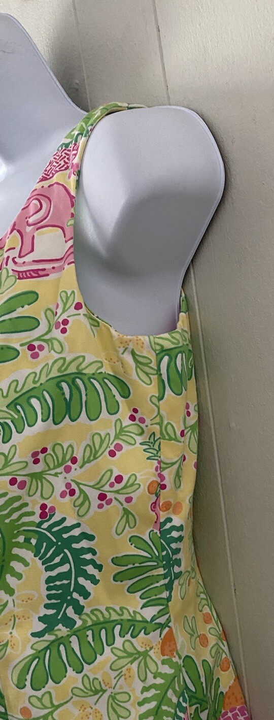 Lilly Pulitzer Miranda Monkey Lemon Sorbet Sheath Dress Sz 4 Jungle Animals EUC