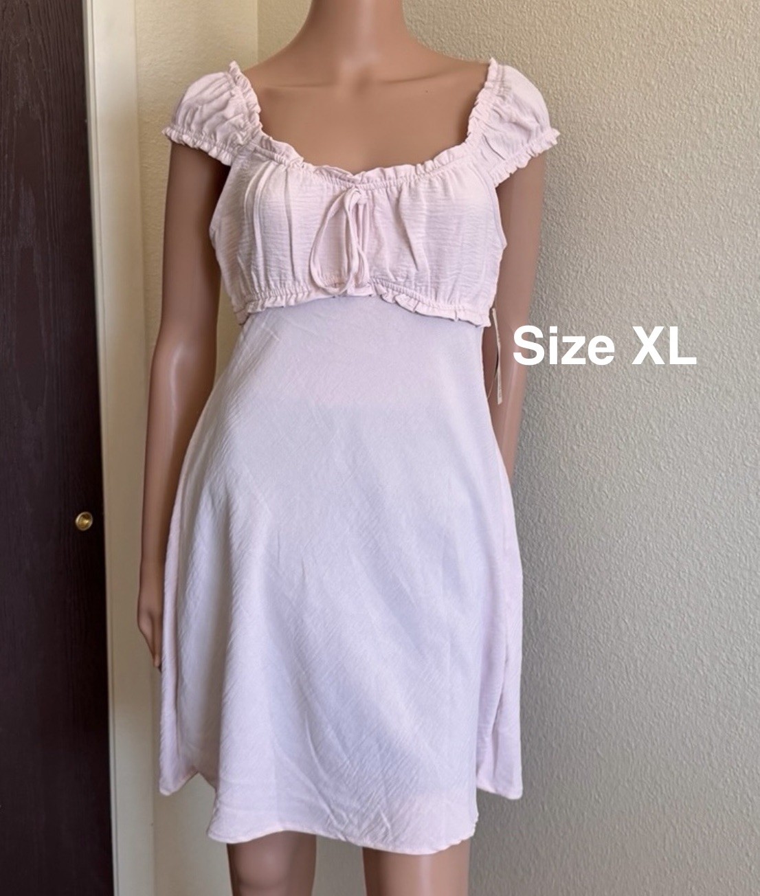 No Boundaries Fit and Flare Mini Dress with Short Sleeves, Size XL