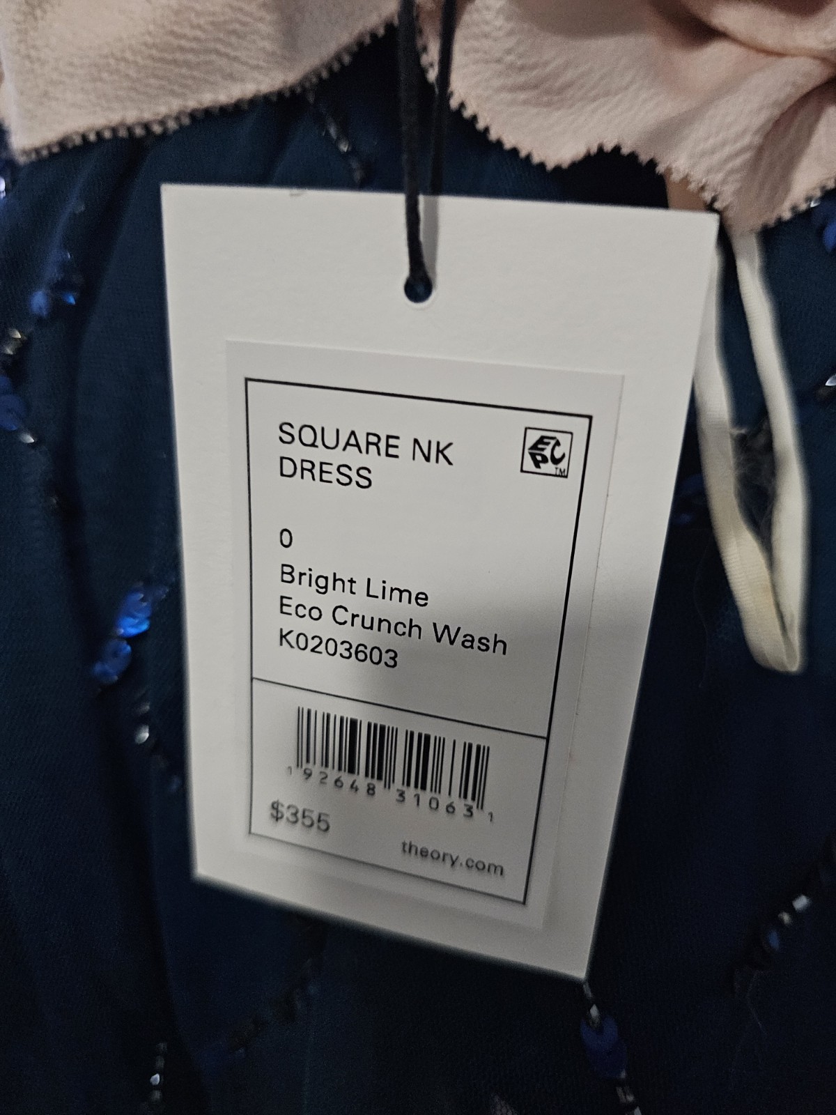 Theory Squareneck Linen Blend Mini Dress in Bright Lime NWT size 0