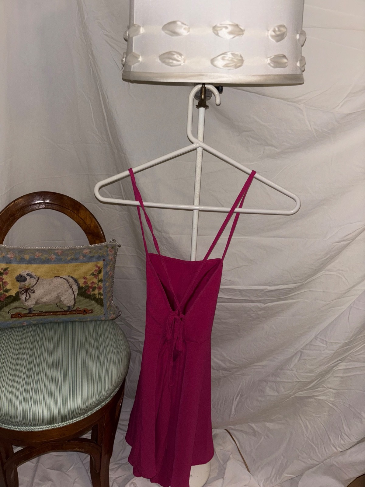 Pink Open Back sun dress Adjustable