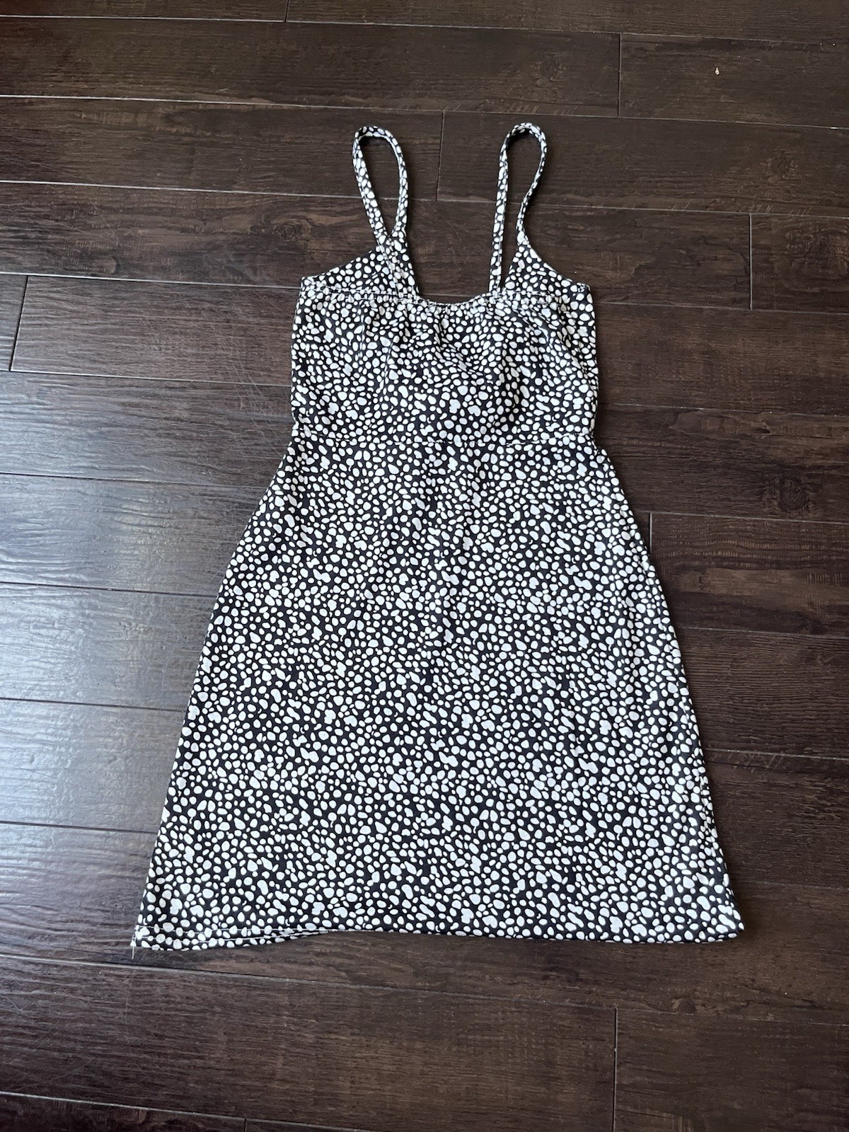 PrettyLittleThing Black & White Polka Dot Tie Front Mini Dress Size US 2 UK 6