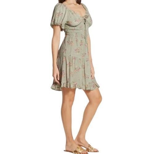WISHLIST APPAREL Floral Open Back Tiered Mini Dress Multicolor Size Medium NWOT