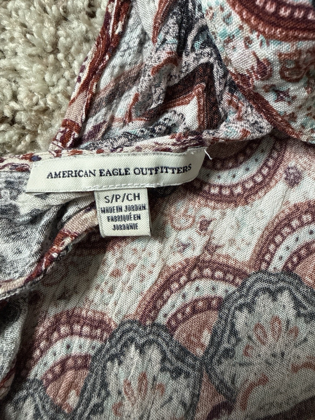 American Eagle Outfitters Multicolor Paisley Shift Dress SleevelessYTK Short S