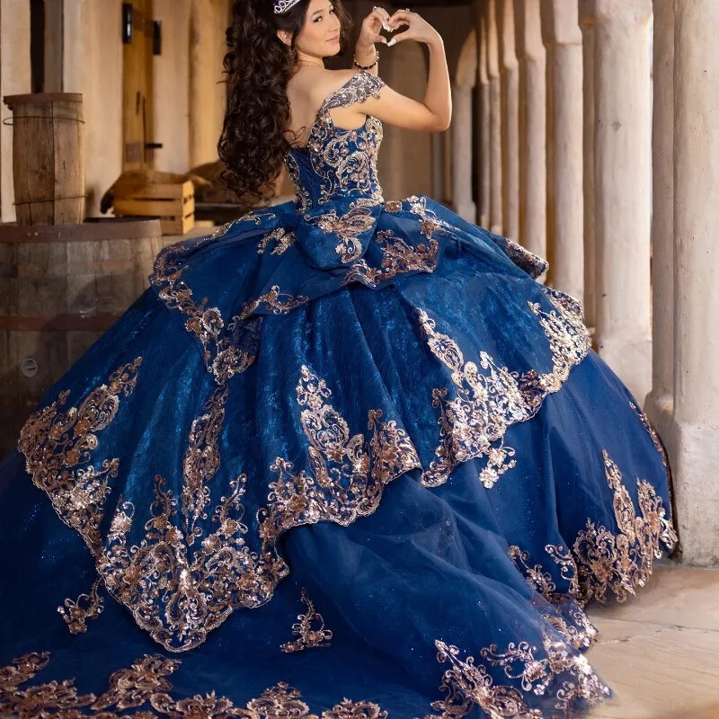 2024 Princess Quinceanera Dresses Appliques Lace Beads Party Sweet 16 Ball Gown