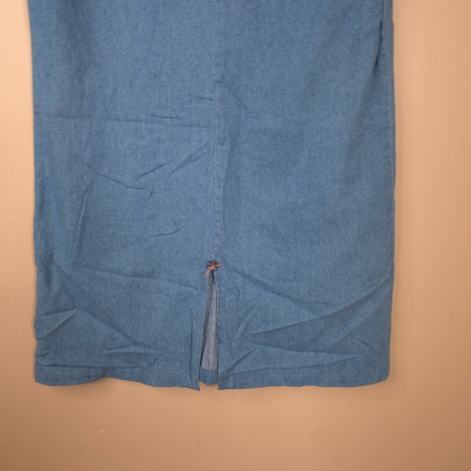 Vintage Coldwater Creek Sleeveless Shift Chambray Mini Dress Light Wash Size S