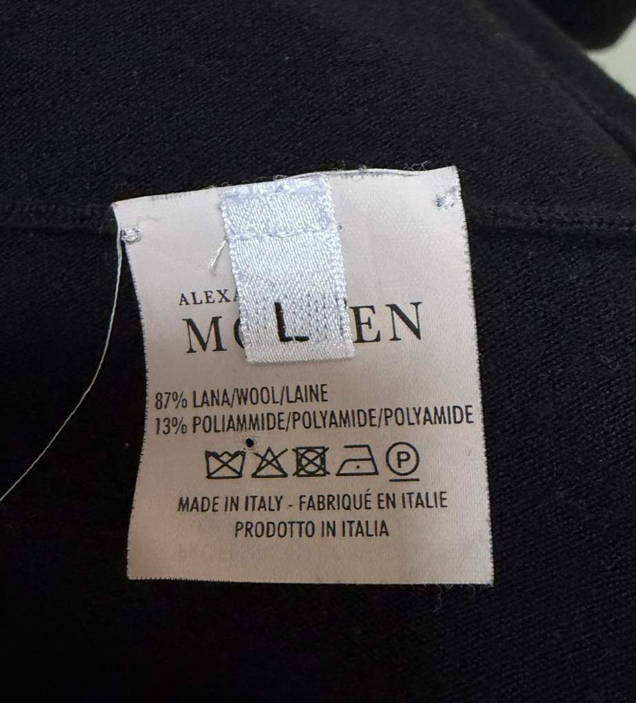 Alexander McQueen Black Fine Wool Short Fit Flare Ballet Scoop Dress Sz L Italy