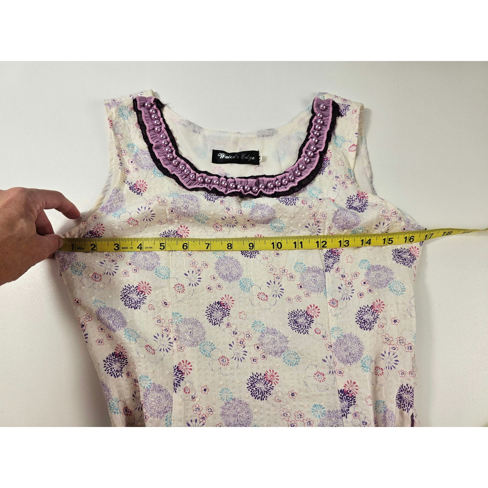 Waters edge size medium botique textured Belted dressage beaded detail vintage ^
