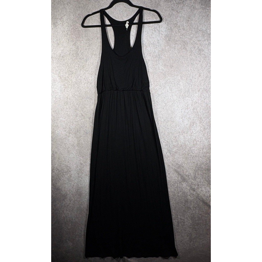 Rolla Coster Dress Womens Small Black Maxi Racerback Sleeveless Beach Travel