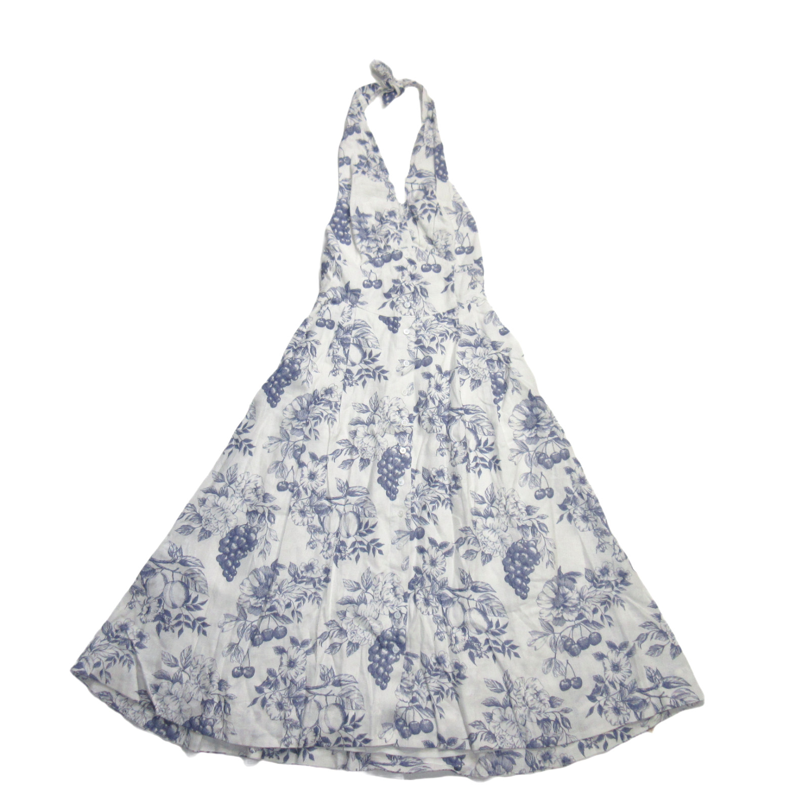 NWT Reformation Romane Midi in Carla Fruit Floral Cherry Linen Halter Dress 2