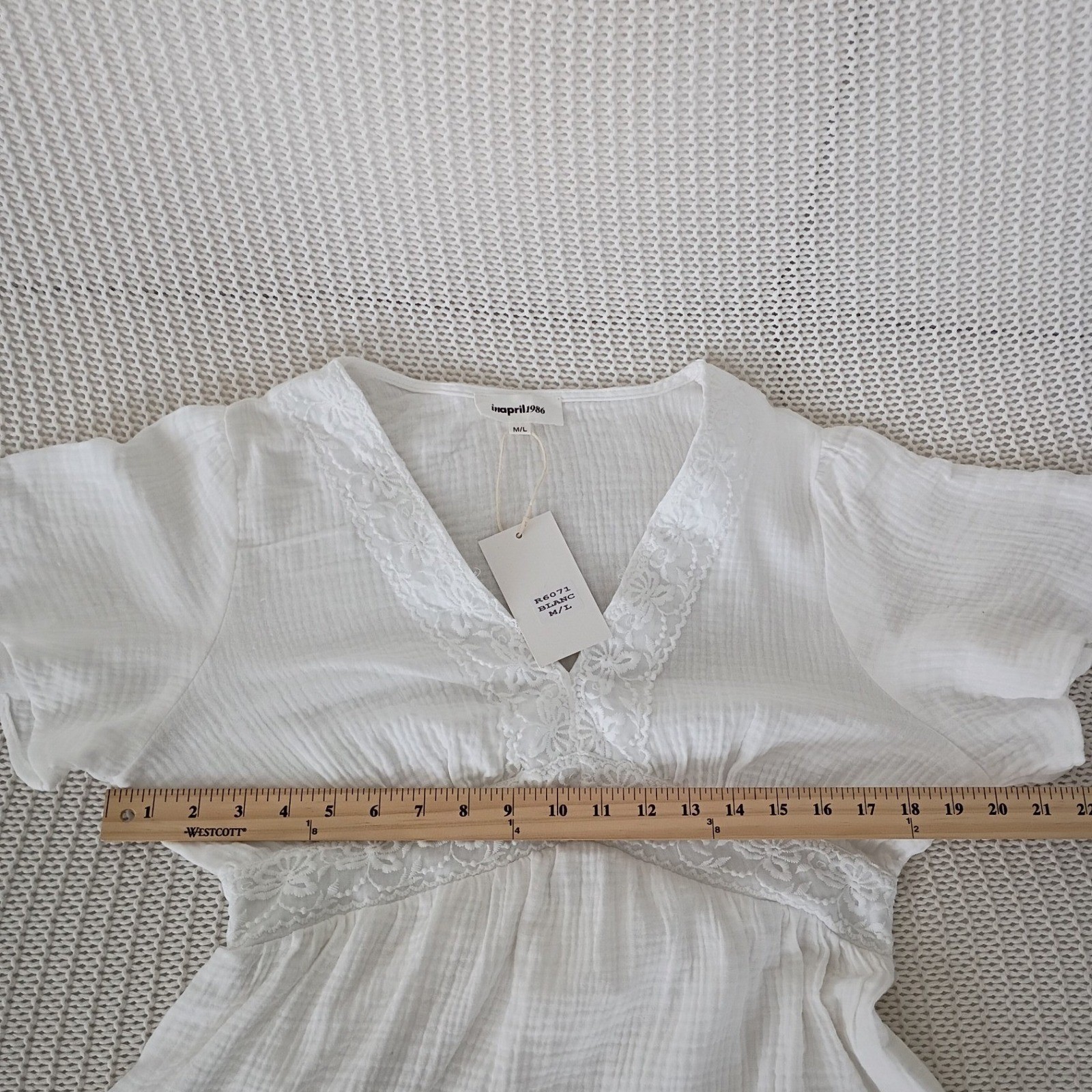 NWT Parisian White 100% Cotton Gauze Coastal Boho Maxi Dress M Paris Designer