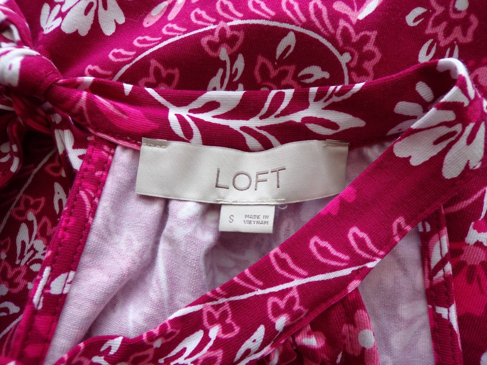 Ann Taylor Loft Pink Floral Cotton Modal Shift Dress Women’s Size Small