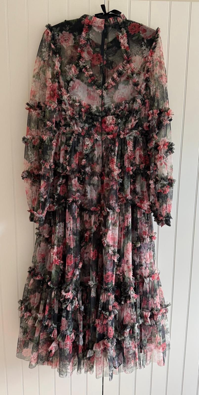 Needle & Tread Midnight Dance Floral Tulle Dress, UK 10, Rarely Worn