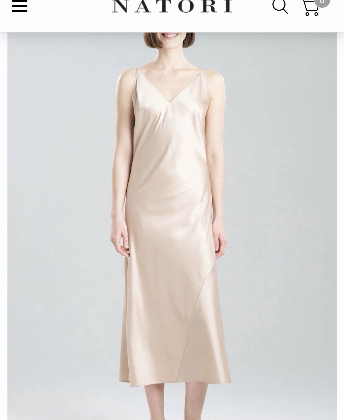 Natori Glamour Slip Dress in Cafe XS