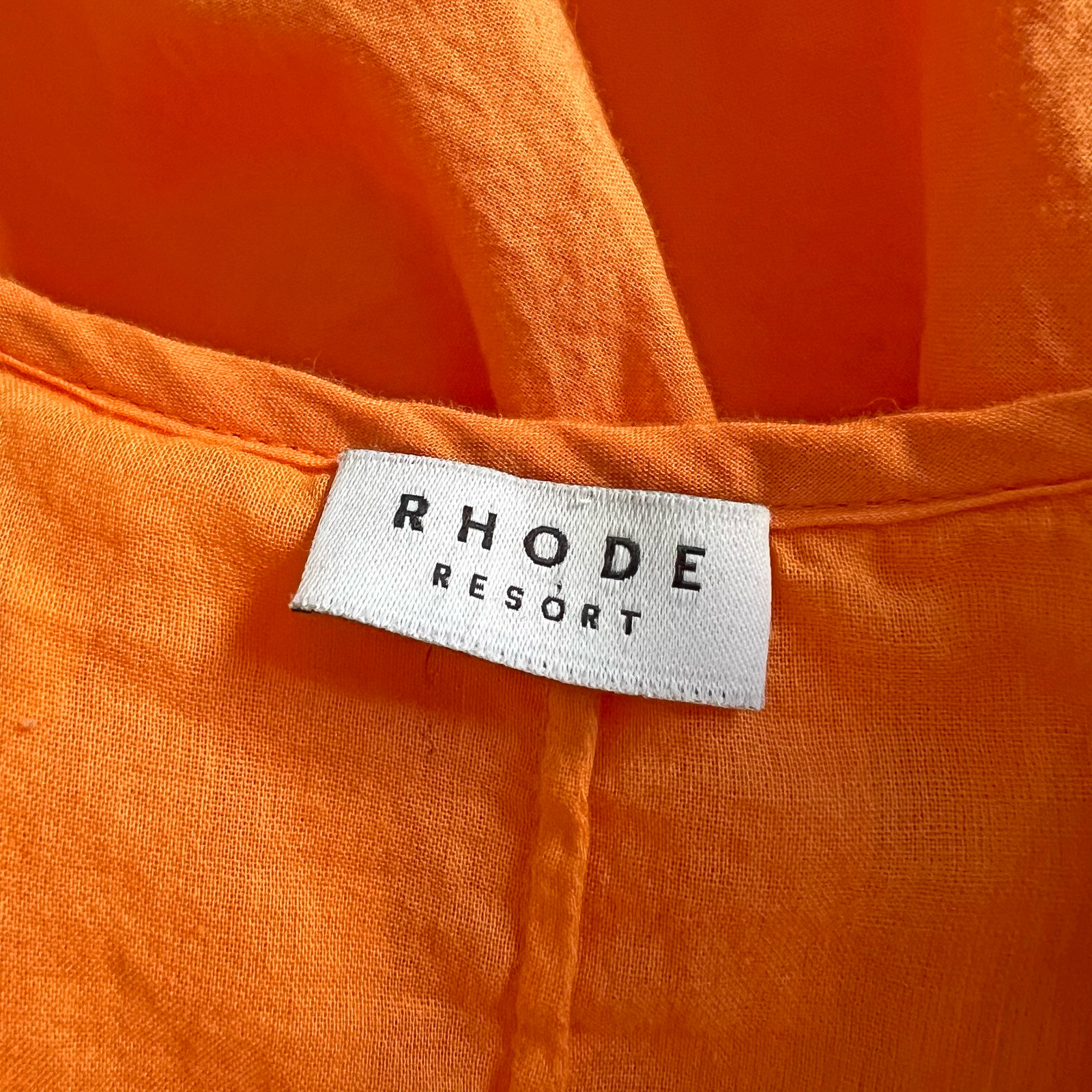 Rhode Resort Orange Cotton Ruffle Trapeze Dress Sundress Summer Revolve Size L