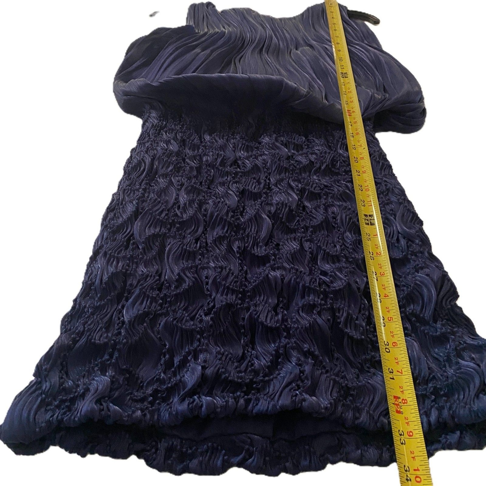 NWT Costarellos Tamiris Metallic Lurex Crepon Bouclé Mini Dress Navy 4