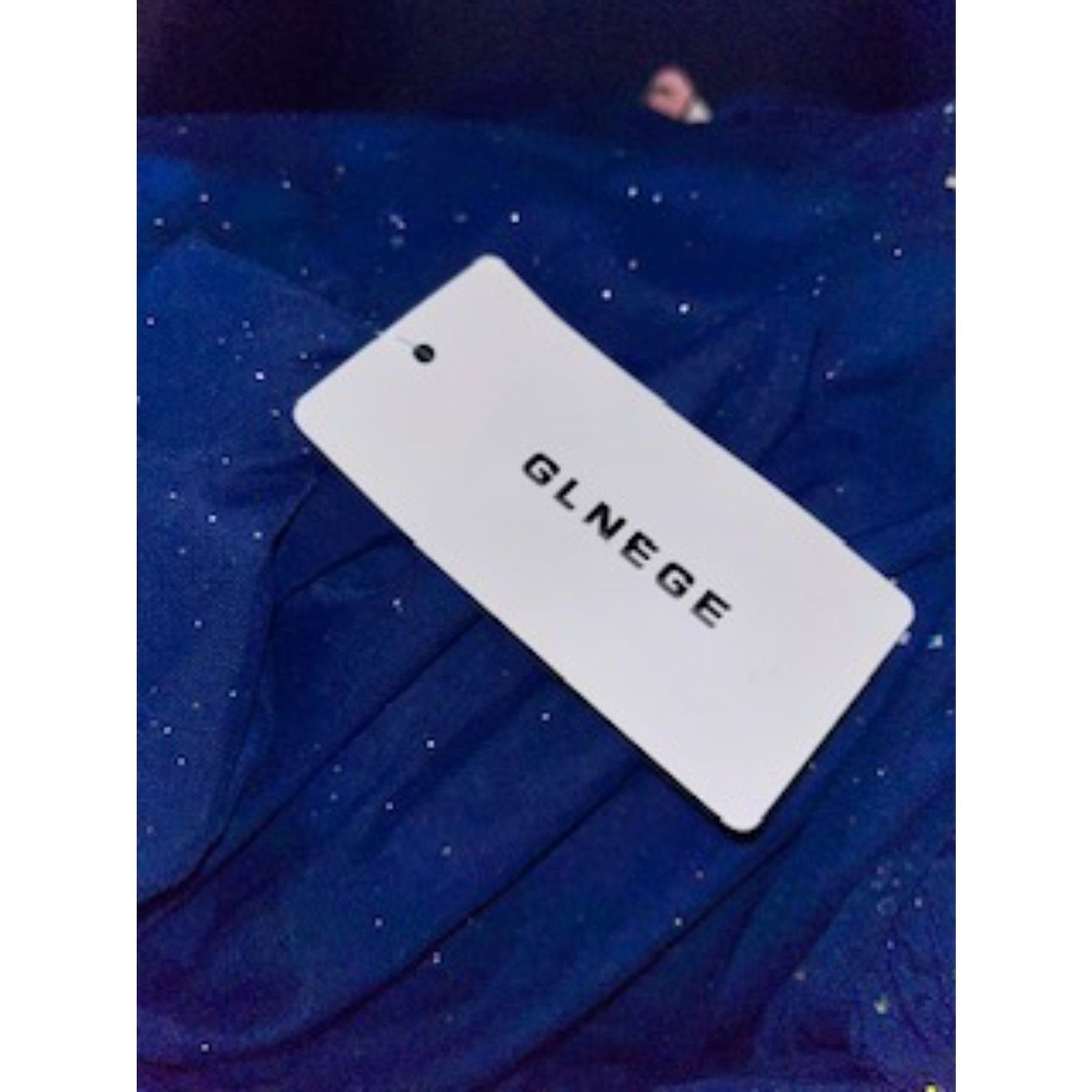 New with tags, Glnege, size S cocktail dress, navy and silver