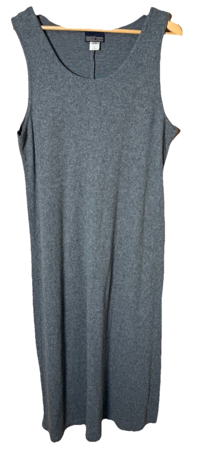 Herman Geist Light Gray Sleeveless Jumper Dress Super Soft Size XL EUC