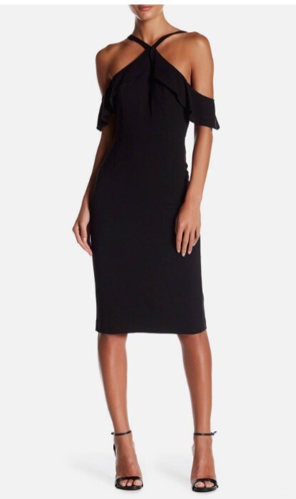 NWT BCBG MAXAZRIA ELISE COLD SHOULDER HALTER NECK PENCIL DRESS SZ 8