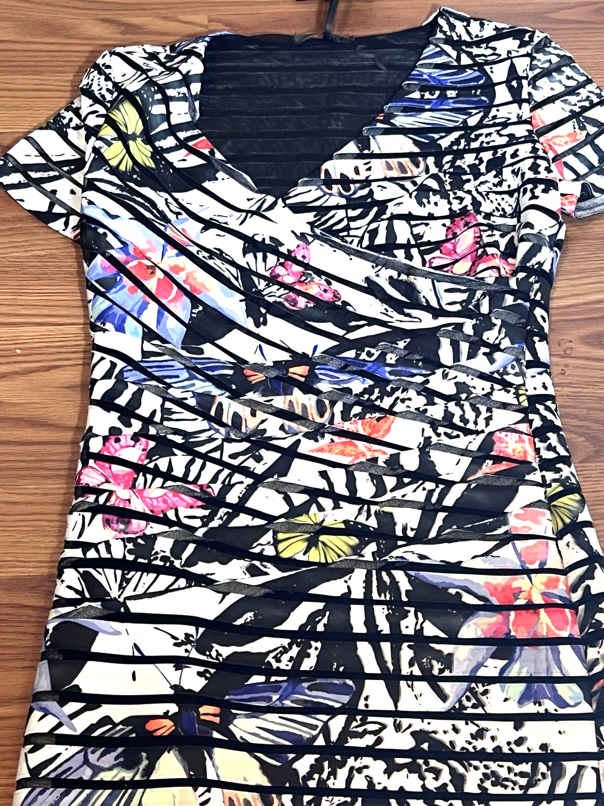 NEW Étoile Collection Ruffle Layered Floral Dress Size L Designer Art Resort NWT