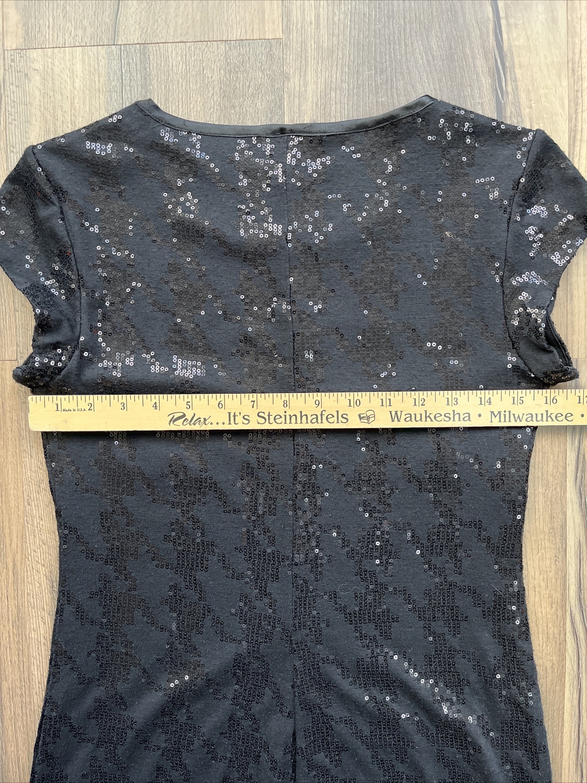 Dressbarn Collection Sequence T-shirt Dress Lined Comfy Stretch Black Size 4