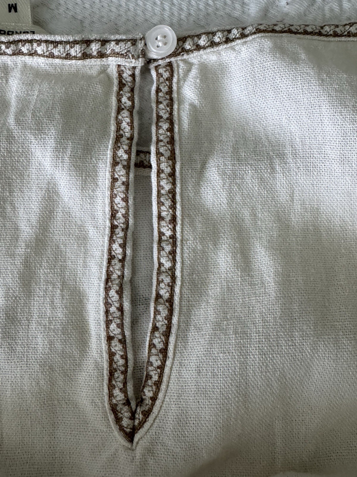Max Studio London Floral Rayon Linen Dress Sz M Sleeveless Midi Cream Blue