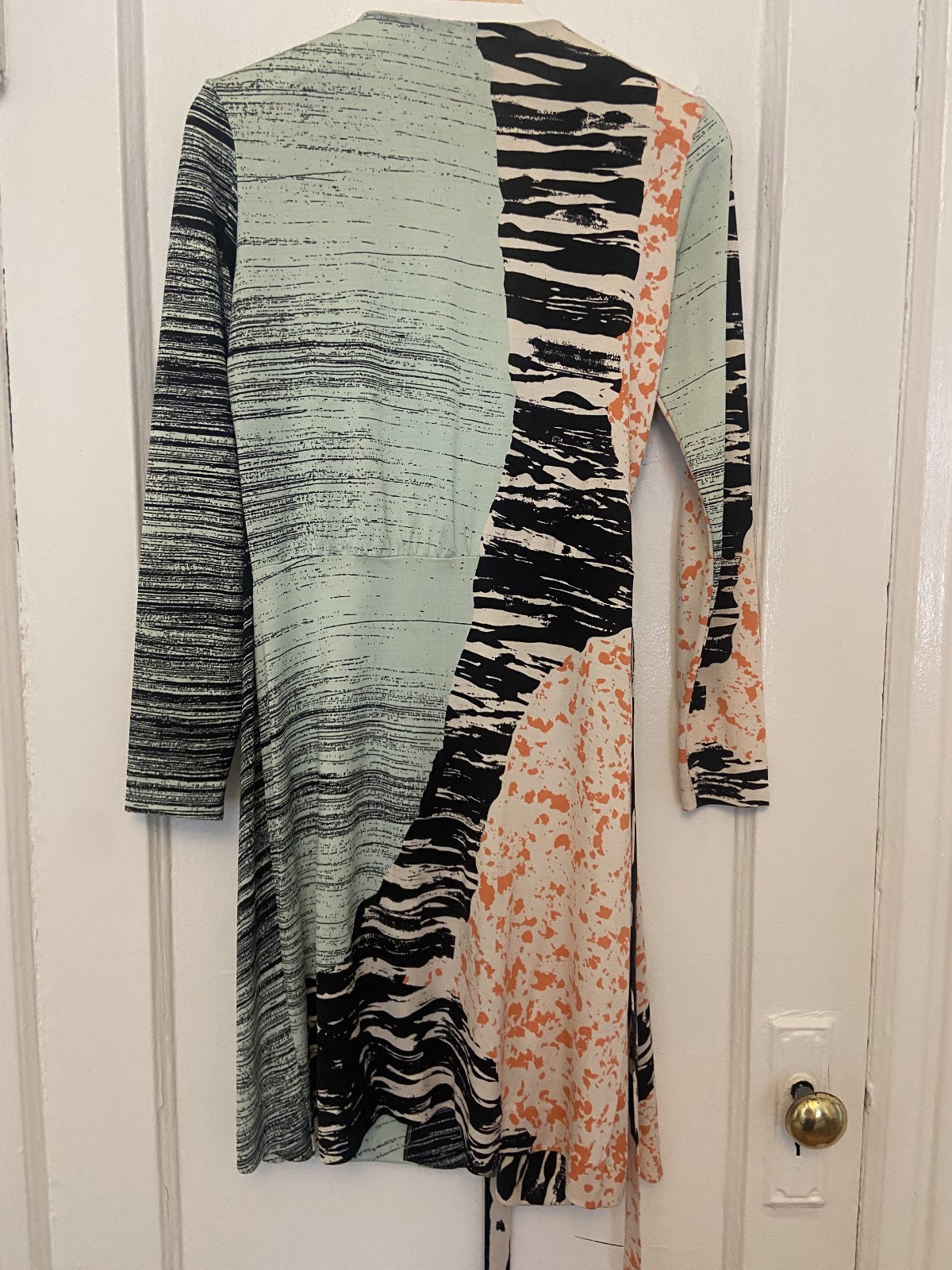 Diane von Furstenberg DVF Valencia 100% Silk Jersey Wrap Dress Rockscape Size 6