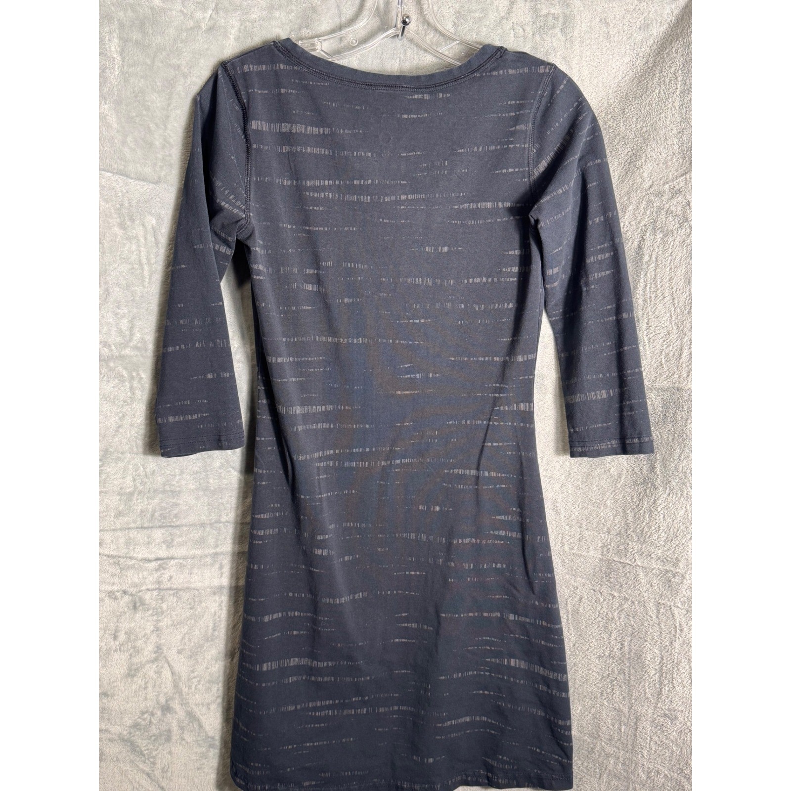Mountain Hardwear Womens S P 34in Long Sleeve Casual Dress Grey Striped