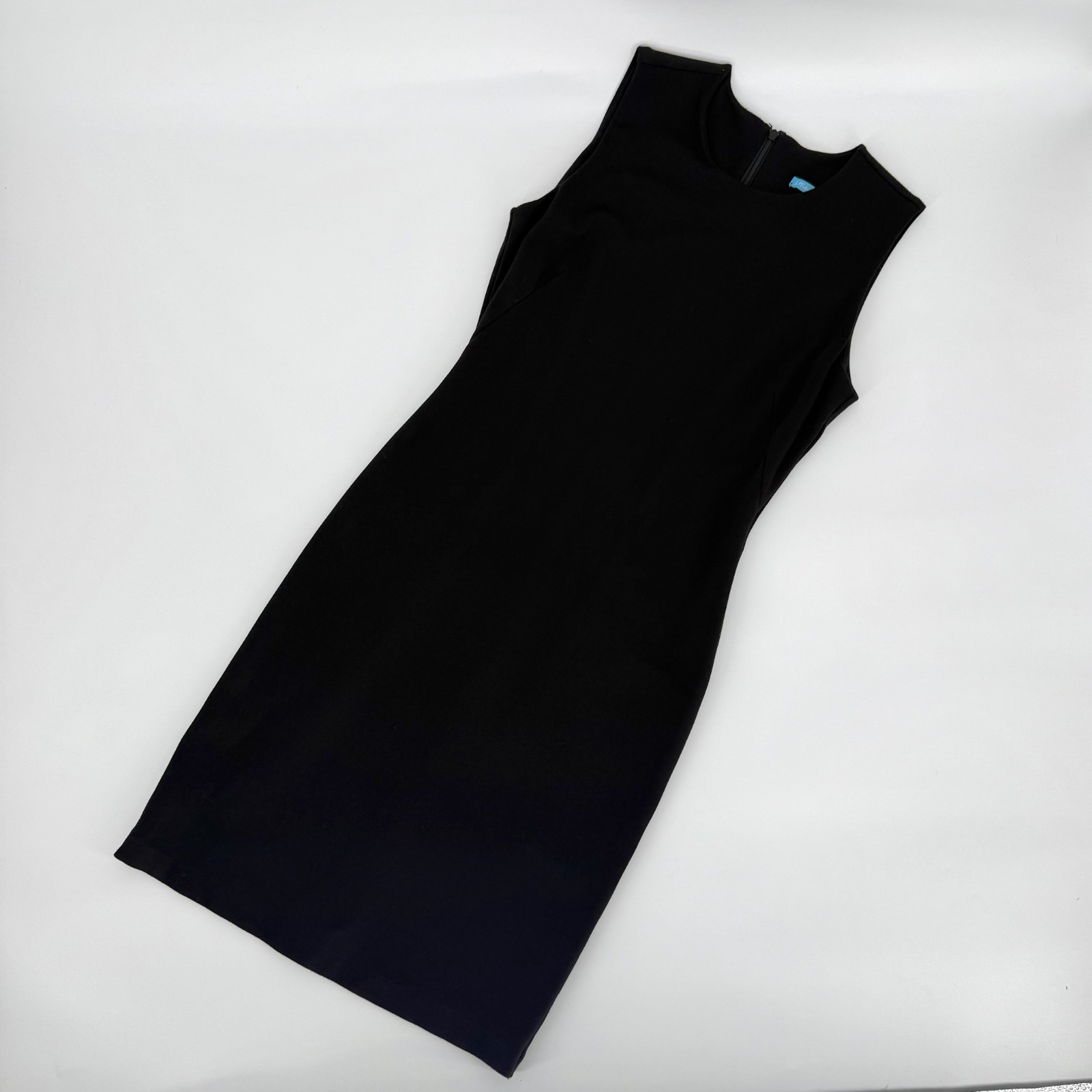 J.McLaughlin Black Sleeveless Sheath Dress XS Back Zip Knee Length LBD