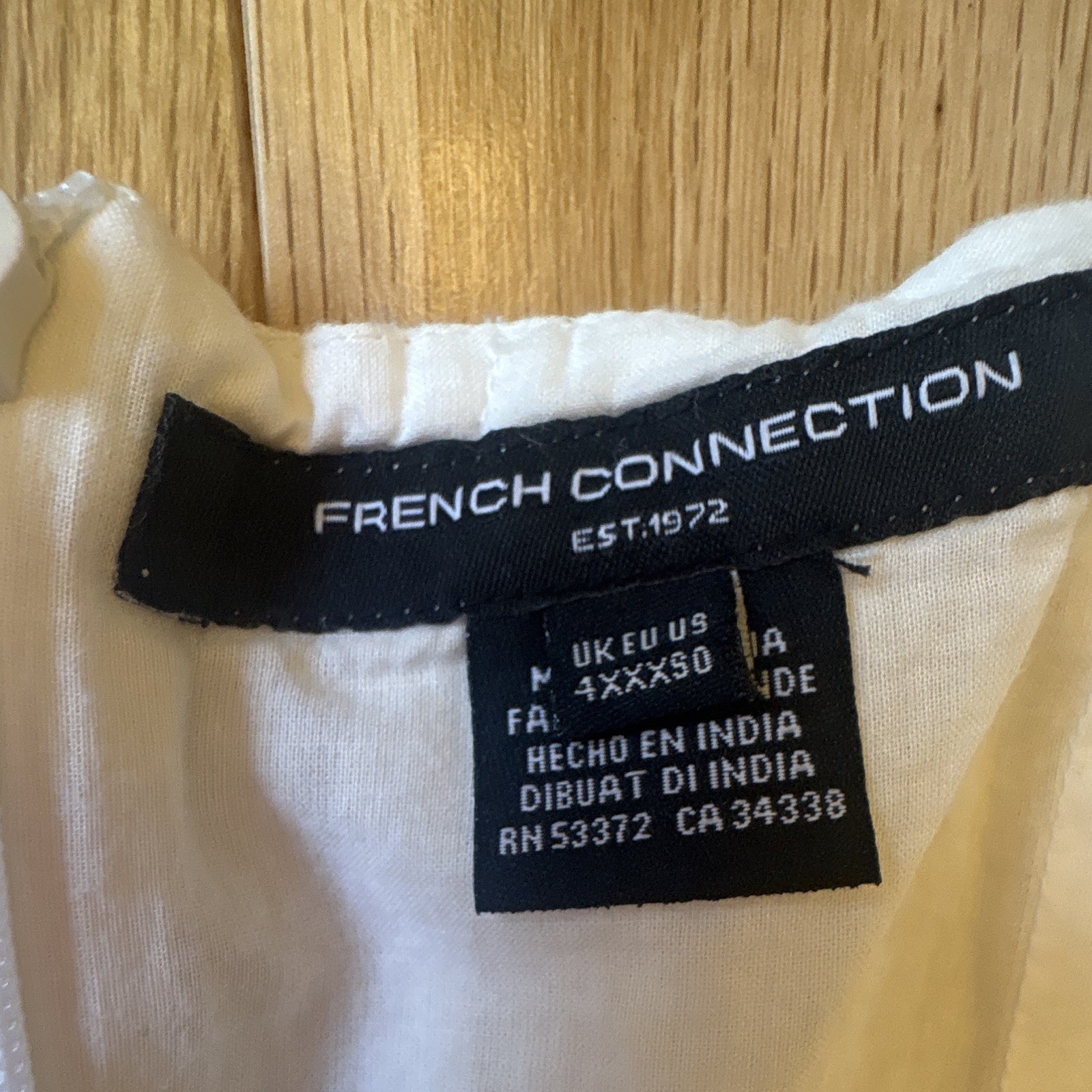French Connection White Sleeveless Square Neck Midi Dress 4 Fit & Flare Lined