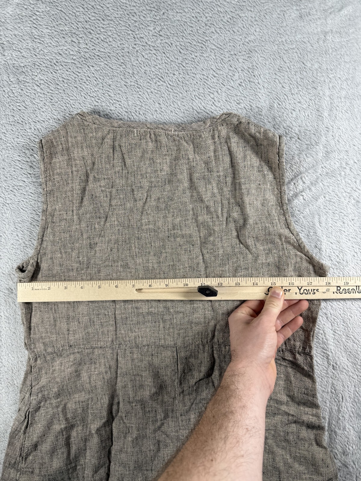 Cut Loose Dress Womens Small Linen Sleeveless Asymmetrical Lagenlook Pockets USA