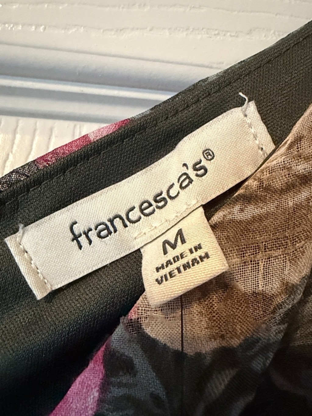 Francesca’s Collections Olive, pink Floral Ruffle Tiered Sundress – Roses NWT-M