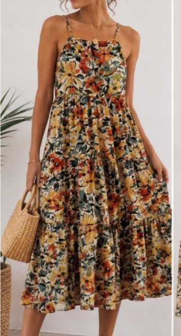 B.O.G Collective Dress Women’s M,floral, 100% Viscose, Very Soft, 17.5 Inch Of
