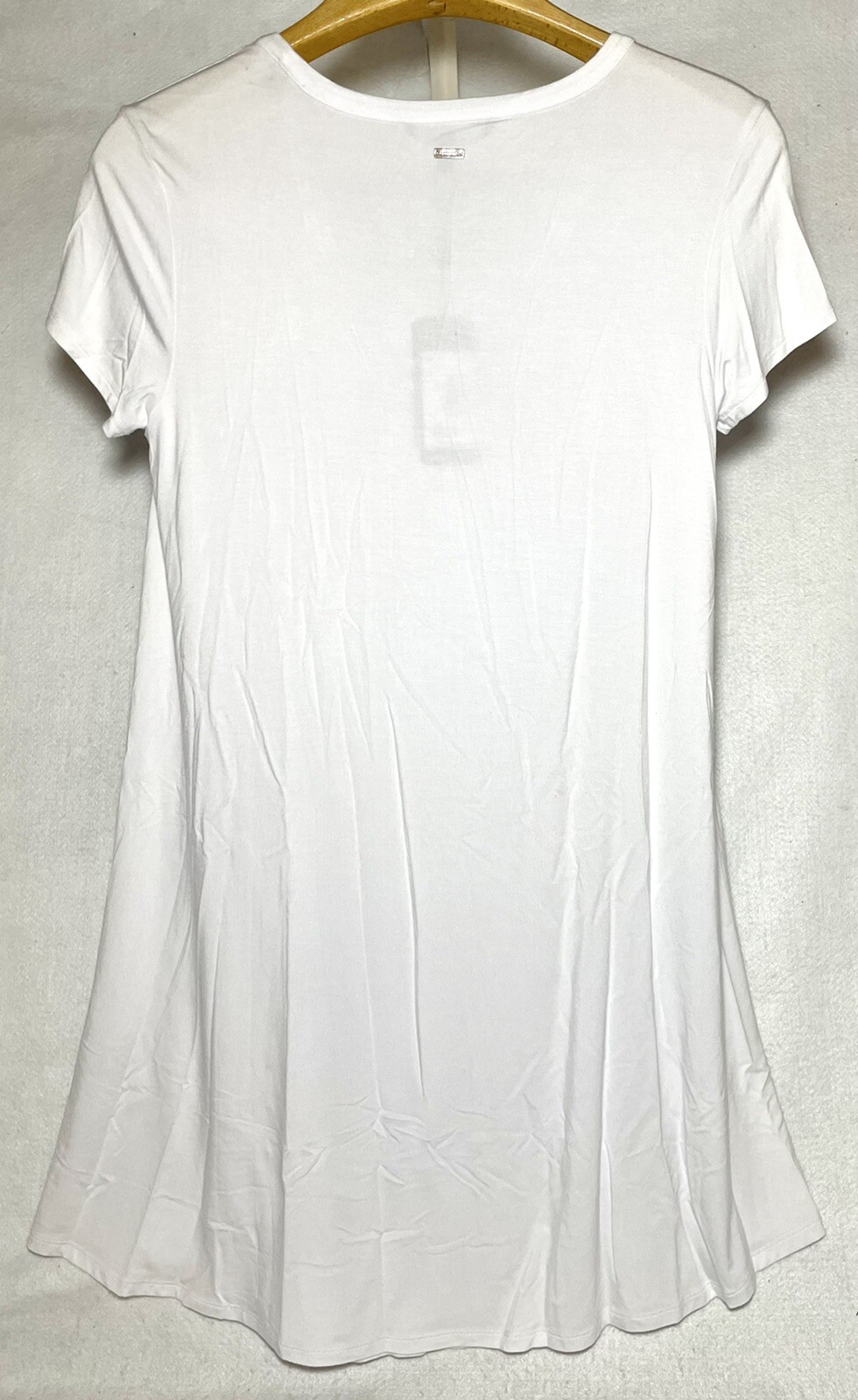 A|X Armani Exchange Womens Mini Dress Short Sleeve V-neck White Soft Stretch NWT